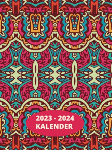 Kalender 2023-2024 Mandala: Wochenplaner 23-24 | Selbstorganisation Planer | 24 Monate | Kontakttabelle und Passwort | Softcover | A4