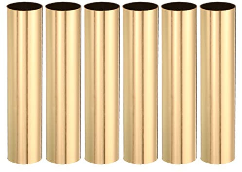 sourcing map E12 Bougie Douille Couvertures, 3,9 Pouce Hauteur Métal Lustre Manches Ampoule Lumière Candélabre Base Support Apte Plupart Lustres, Doré 6 Pcs