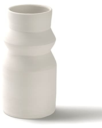 LIVLIG Handgefertigte Vase weiß, Trockenblumenvase, Keramikvase, Dekovase, Tischdeko, Bodenvase, Höhe: 25cm