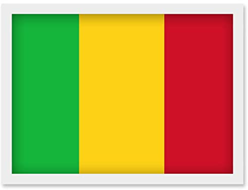 Artery8 Mali National Flag Patriotic Vexillology World Flags Country Region Poster Artwork Framed Wall Art Print A4