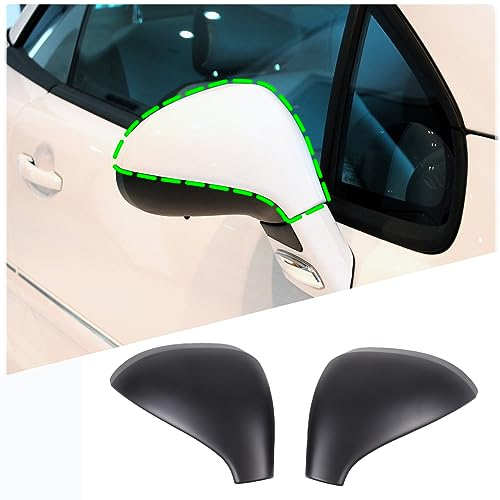 DIYUCAR Couvercle de rétroviseur latéral de voiture en plastique ABS pour Peugeot 207 308 2006-2014 Accessoires extérieurs (noir mat)