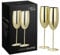 Oak & Steel 2 Gold Champagne Flutes, 280ml - Stainless Steel Gold Prosecco Glasses with Gift Box