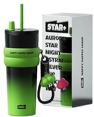 Stylish Insulated Cup - Large Capacity Car Mounted Coffee Companion Cup with Straw and Lid - 316 Stainless Steel, Perfect for Women, Men, and Children (Green)