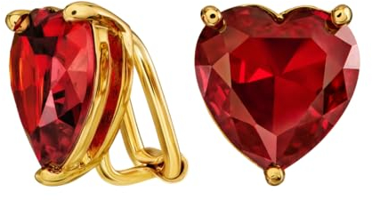 Traveller Ohrclip - Herz - Rot - 22kt vergoldet - 157685