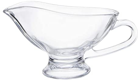 rockible Glass Sauce Dish with Handle, Gravy Boat for Dinner, Meals And Parties, 250ml
