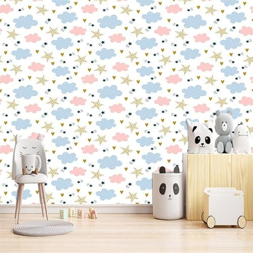 Papier Peint Adhesif Nuages De Couleur Papier Peint Auto-Adhésif Stickers Porte Plastique Imperméable-Film Autocollants Décoratifs Pvc Vinyle-Stickers Cuisine,Stickers Porte Placard 40X100CM*2
