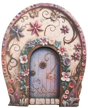 Vbnuyhim Puerta de Gnomo,Puerta en Miniatura | Puertas de Hadas de Madera | Puerta Plana de Madera de Hada de los Dientes, Puerta de jardín de casa de Hadas de gnomo en Miniatura para