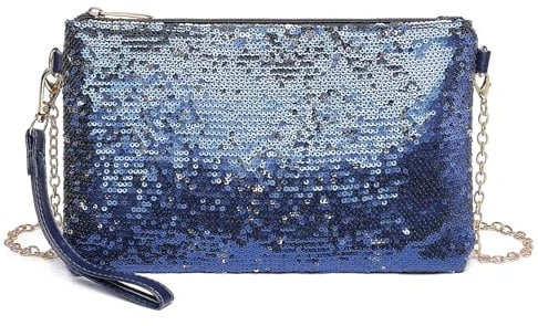 Miss Lulu Damen Fashion Pailletten Tasche Mini Clutch kleine Damen Kettentasche Umhängetasche für Hochzeiten, Dates und verschiedene Anlässe mit goldener Kette