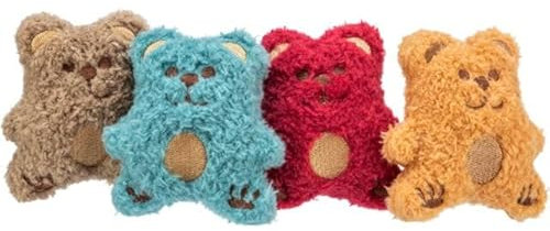 TRIXIE Katzenspielzeug Plüschbär mit Baldrian 8cm