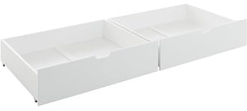 möbelando Bettschubkasten >Moritz< (2er-Set) in Kiefer Weiß aus Massivholz - 97,2x19,8x75cm (BxHxT)