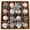 18 PCS Christmas Baubles for Tree Decorations - Delicate Xmas Theme Painting Glittering Pendants with Topper, Rose Gold