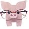 Lastdaytime Tier-Brillenrahmen, handgeschnitzt, Holz, Brillen-Halter, Ständer, Tierform, Heimbüro, Schreibtisch-Dekoration, Geschenk (Schwein)