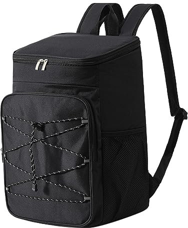 26L Kühlrucksack Thermo Rucksack Picknickrucksack - Kühltasche Groß Isoliert Cooler Bag Männer Frauen für Picknick/BBQs/Camping/Ausflügen/Einkaufen (Schwarz)