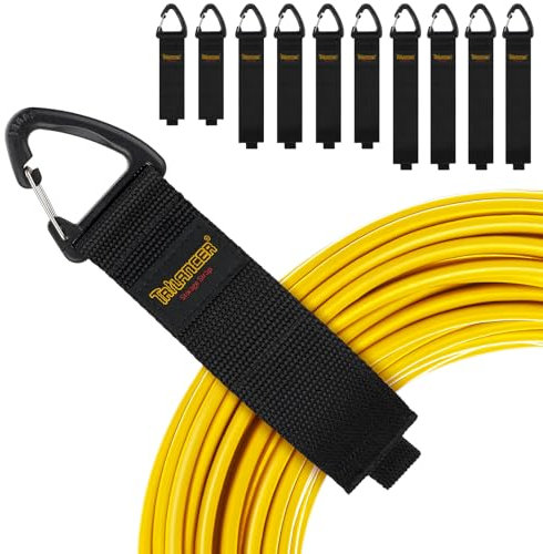 Trilancer Klettband mit Öse mit dreieckiger Schnalle zum Aufhängen an Wänden für Kabel, Drähte, Seile, Schläuche, Organisation für Haus, Garage oder Werkstatt, Patentiertes Design (2xS，4xM，4xL）