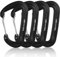 4 Stück Schwerlast Alu Karabiner, Karabiner Groß, Aluminiumkarabiner, Aluminium Karabiner Schlüsselanhänger, Alu Karabinerhaken für Camping, Wandern, Angeln(Schwarz)