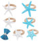 AHANDMAKER Serviettenringe In Seesternform 6er Set Weißer Und Blauer Serviettenringhalter In Seesternform 6 Stile Süße Serviettenringhalter Zum Basteln Hochzeit Kostümparty Bankett