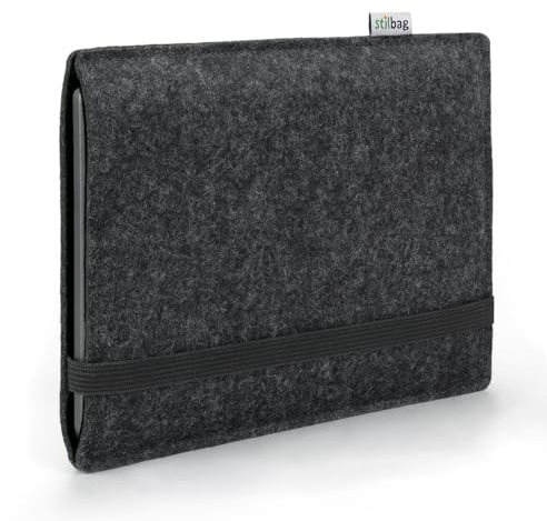 Stilbag eBook Reader Finn für Amazon Kindle Paperwhite 12 (2024) | Farbe: anthrazit/schwarz | eBook Reader-Tasche aus Filz | eReader Schutzhülle | ebook Reader Tasche Made in Germany