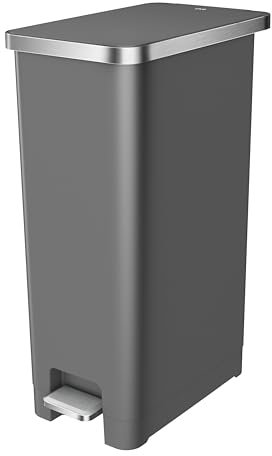 EKO Hana 30L Kitchen Pedal Bin, Rubbish Bin with Soft Close and Stay Close Lid, Perfect for Kitchen & Home, Grey