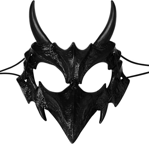 OIDEA Herren Yasha Oni Maske: Anime Stil Gothic Horror Maske Cosplay Accessoire Skelett Skull Drachen Plastik Maske für Männer Faschingsparty Manga-Fans Karneval