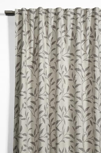 Sehlbach Fertiggardine mit Gardinenband, Jacquard Ranke, Beige, 140 x 245 cm Gardinen, Blickdichter Stoff, Elegantes Design, Einfache Montage, Öko-Tex Zertifiziert