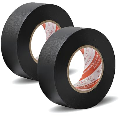 Generico Nastro Adesivo Telato Nero 25 Mm × 15 M Resistente Fino A 105 °C