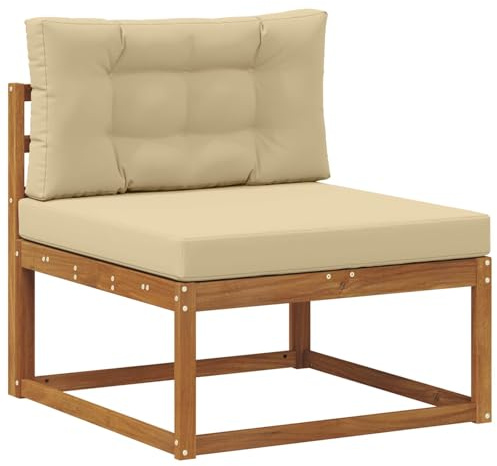 vidaXL Outdoor Mittelsofa Massivholz Akazie Natur, Balkon, Moderne Gartenmöbel, Modulares Outdoor-Design, Langlebiges Sofa, Flexible Wohnkonfiguration