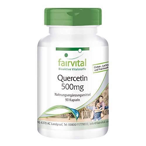 Fairvital | Quercetin 500mg Kapseln - 90 Kapseln - HOCHDOSIERT - VEGAN - Antioxidans