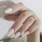 Brishow Cercueil faux ongles, mat ballerine faux ongles, couleur pure acrylique presse sur ongles 24 pièces pour femmes et filles (Blanc)