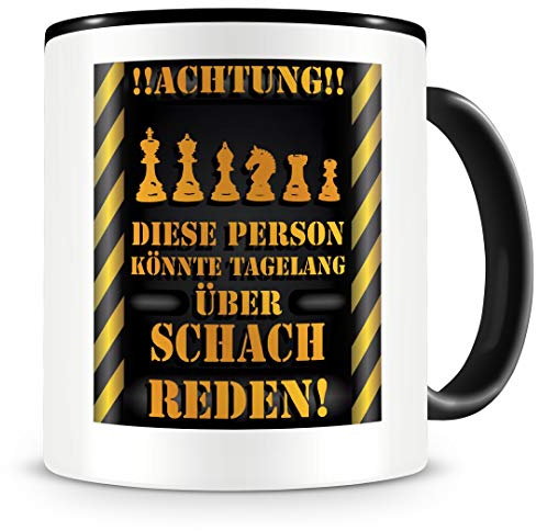 Samunshi® Schach Tasse mit Spruch Geschenk für Schach Fans Männer Kaffeetasse groß Lustige Tassen zum Geburtstag schwarz 300ml
