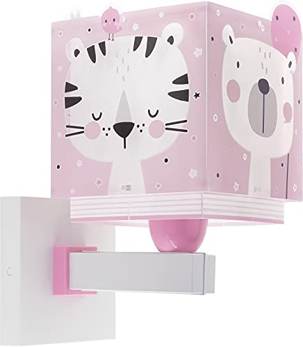 Dalber kinder Wandlampe, Kinderlampe Wandleuchte kinderzimmer Wolken Baby Jungle Tiere Dschungeltiere Rosa, 63119S, E27