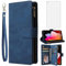 Asuwish Compatible with TCL 10L / TCL 10 Lite Wallet Case and Tempered Glass Screen Protector Leather Flip Cover Card Holder Stand Cell Accessories Phone Cases for Android TCL10L TLC 10L Women Blue