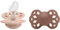 BIBS Infinity Anatomischer Schnuller Zweierpackung, bisphenol-A frei, anatomischer Silikonsauger, Kiefergerechte Form. Silikon, 6-18 Monate (2er Pack), Blush/Woodchuck
