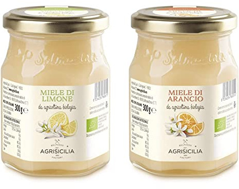 Agrisicilia Miele Di Limone Da Agricoltura Biologica - 300 g & Miele Di Arancio Da Agricoltura Biologica - 300 g