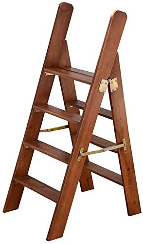 Tritthocker aus Holz, klappbare Trittstufen Massivholzleiter Multifunktions-Tritthocker mit 3/4 Stufen für zu Hause