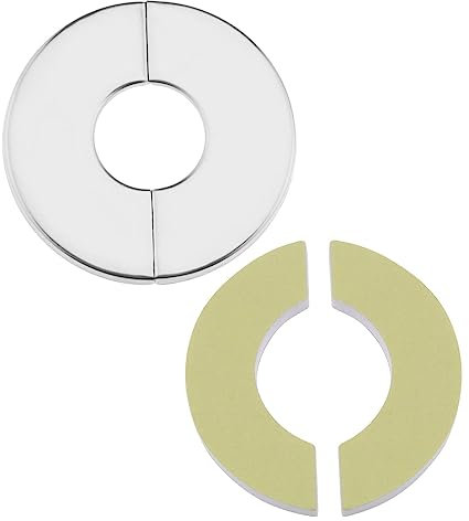 Be In Your Mind 4 Stück Wand Split Flansch Runde Rosettenplatte aus Edelstahl Selbstklebende Rohrloch Dekorationsabdeckung für Verschiedene Rohre Silberfarben 28mm Innendurchmesser