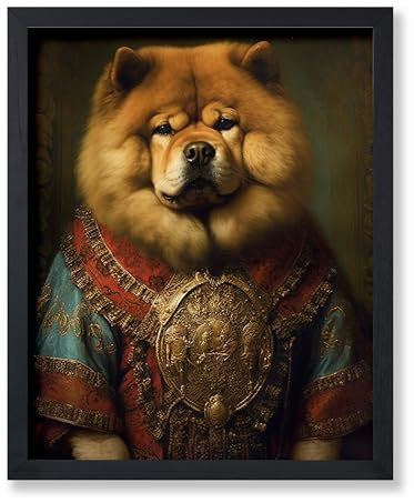 Poster Master Aristokratisches Chow-Chow-Poster, Hundedruck, Renaissance-Kunst, Hunderassenkunst, Geschenk für ihn, sie und Tierliebhaber, lustige Dekoration für Schlafzimmer, Wohnzimmer oder Büro,