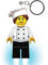 LEGO Minifigures Grande 3 Pollici Alta Figura Portachiavi Luce - Chef Femminile (KE218H), bianco, Large - 3 inches tall