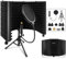 Sonicreative Black Studio Recording Microphone Isolation Shield with Pop Filter, Foldable Sound Proof Mic Isolation Shield for Boom Arm, High Density Sound Absorbing Foam Mic Stand for Blue Yeti