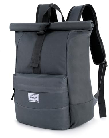 CALIYO Rolltop Rucksack Damen Groß, Laptop Rucksack Wasserdichter Backpack Schultasche mit Laptopfach Schule Studium Reisen