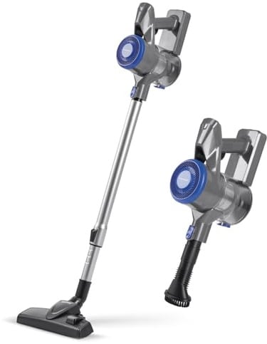 CLEANmaxx AeroTec 400 Akku Staubsauger | kabelloser 2in1 Boden- & Handstaubsauger | beutellos & mit leistungsstarkem 400 Watt Motor | 35 Minuten Akkulaufzeit| Inkl. EPA-11-Filter & Wandhalterung