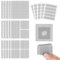 Baroce 65 Pcs Nastro Ripara Zanzariere 20 Fogli Kit Ripara Zanzariere Adesivo Invisibile, Nastro Riparazione Zanzariera Autoadesiva Toppe per Zanzariere per Tenda Zanzariera Porta Finestra