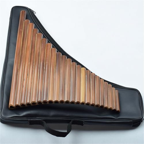 Panflöte 22-Röhren-Bitter-Bambus-Panflöte G/F/C-Stimmung Bass-Panflöte Für Die Linke Hand Blasinstrument Panflöte Für Erwachsene(C)