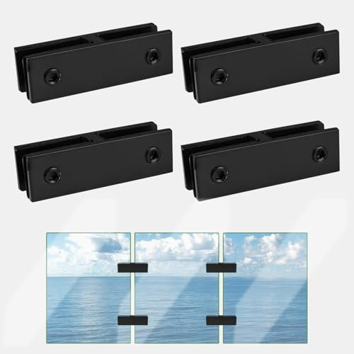 Cokritsm Support en verre 4PCS, support de pince en verre de garde-corps double face en acier inoxydable 304 pour verre de 10-12 mm, pince à verre avec caoutchouc et vis, support de verre pour escalie