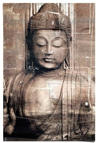 REINDERS Poster, New Buddha, Schlafzimmer, Poster, Wanddeko, Room Decor, 150 gr. glänzend Bilderdruckpapier, Braun, 91,5x61cm