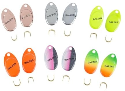 Balzer Trout Attack Micro-Spinnerblatt-Sortiment - 12 Spinnerblätter, Spinnerblättchen zum Vorfachbau