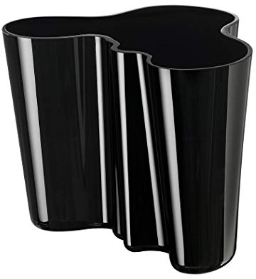 Iittala Alvar Aalto Collection Vase 160 mm Glas Schwarz