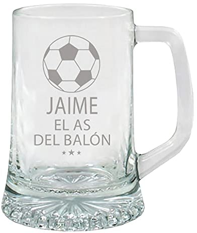 Regalo divertido para hombre: jarra de cerveza El as del balón personalizada, un regalo para amantes de la cerveza y el fútbol