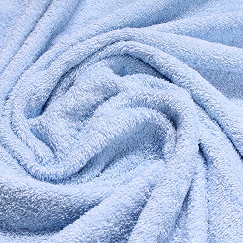 Stoff am Stück Stoff Baumwolle Frottee hellblau Frotté zweiseitig Baumwollstoff weich blau