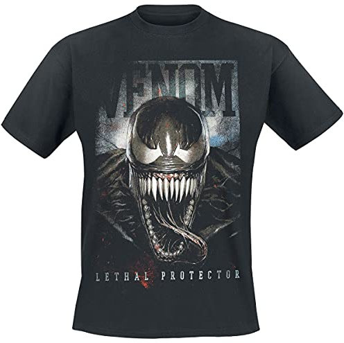 Venom (Marvel) Lethal Protector Men T-Shirt Black M, 100% Cotton, Regular
