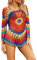PANAX Damen Gestrickte Urlaub Polyester Strandtop Bunt - Häkeln Tunika Biniki Cover up